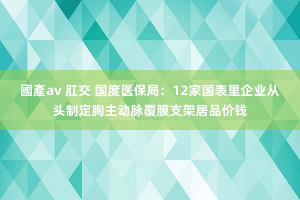 國產av 肛交 国度医保局：12家国表里企业从头制定胸主动脉覆膜支架居品价钱