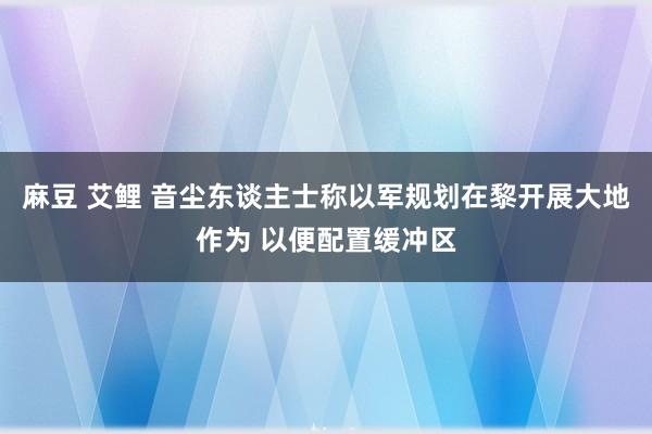 麻豆 艾鲤 音尘东谈主士称以军规划在黎开展大地作为 以便配置缓冲区