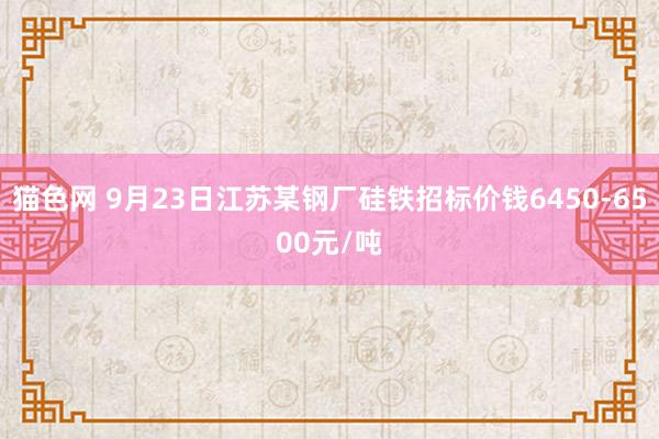 猫色网 9月23日江苏某钢厂硅铁招标价钱6450-6500元/吨