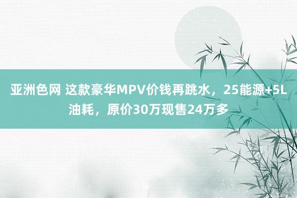 亚洲色网 这款豪华MPV价钱再跳水，25能源+5L油耗，原价30万现售24万多