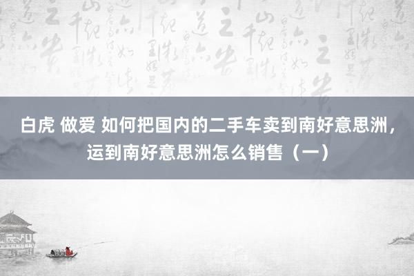 白虎 做爱 如何把国内的二手车卖到南好意思洲，运到南好意思洲怎么销售（一）