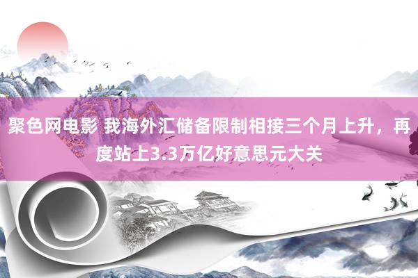 聚色网电影 我海外汇储备限制相接三个月上升，再度站上3.3万亿好意思元大关