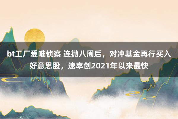 bt工厂爱唯侦察 连抛八周后，对冲基金再行买入好意思股，速率创2021年以来最快