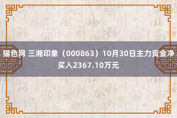 猫色网 三湘印象（000863）10月30日主力资金净买入2367.10万元