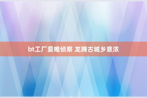 bt工厂爱唯侦察 龙腾古城乡意浓