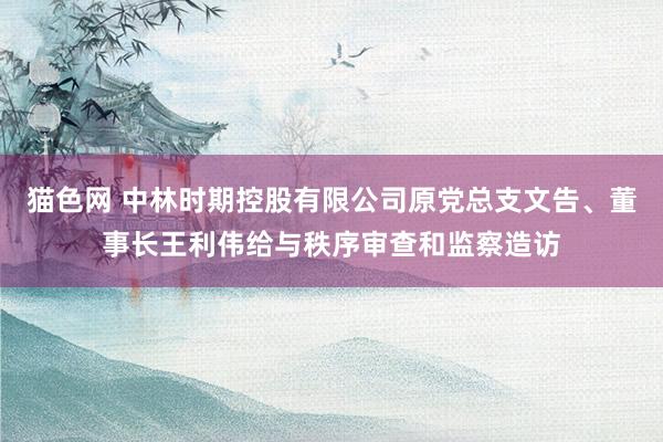 猫色网 中林时期控股有限公司原党总支文告、董事长王利伟给与秩序审查和监察造访