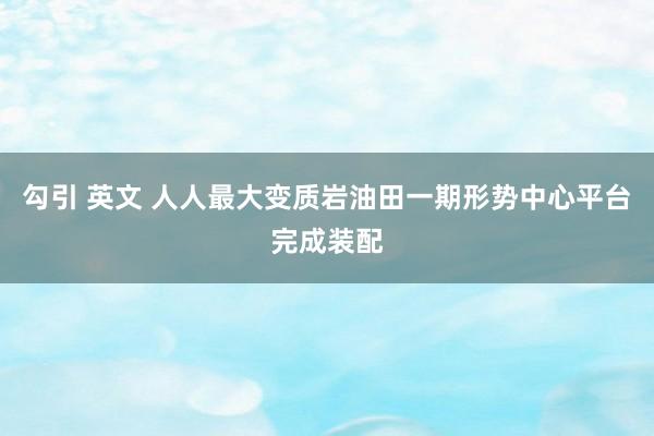 勾引 英文 人人最大变质岩油田一期形势中心平台完成装配