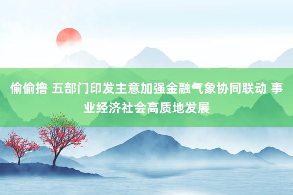 偷偷撸 五部门印发主意加强金融气象协同联动 事业经济社会高质地发展