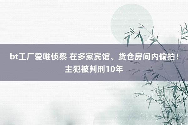 bt工厂爱唯侦察 在多家宾馆、货仓房间内偷拍！主犯被判刑10年