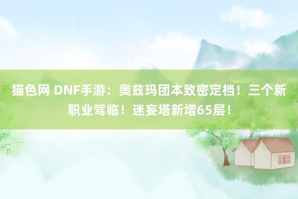 猫色网 DNF手游：奥兹玛团本致密定档！三个新职业驾临！迷妄塔新增65层！