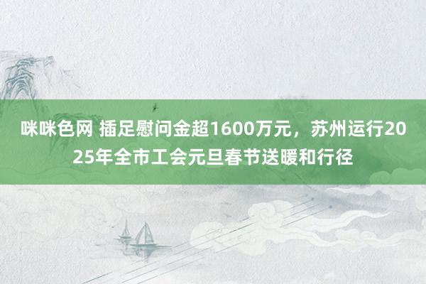 咪咪色网 插足慰问金超1600万元，苏州运行2025年全市工会元旦春节送暖和行径