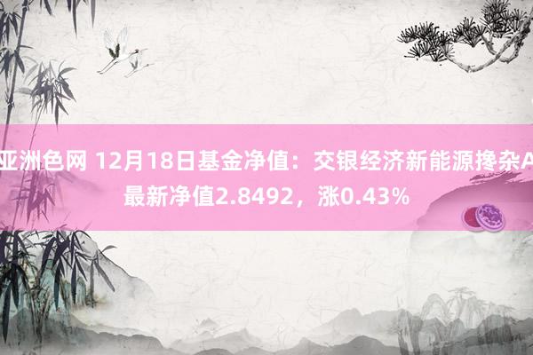 亚洲色网 12月18日基金净值：交银经济新能源搀杂A最新净值2.8492，涨0.43%