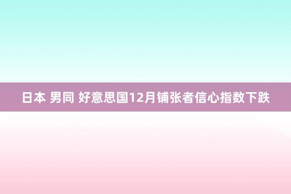 日本 男同 好意思国12月铺张者信心指数下跌