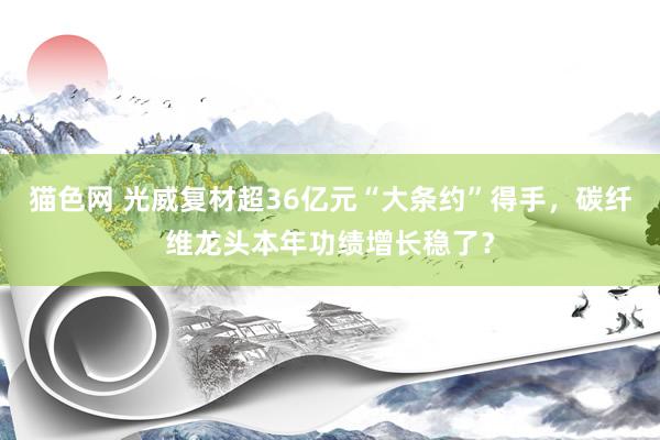 猫色网 光威复材超36亿元“大条约”得手，碳纤维龙头本年功绩增长稳了？