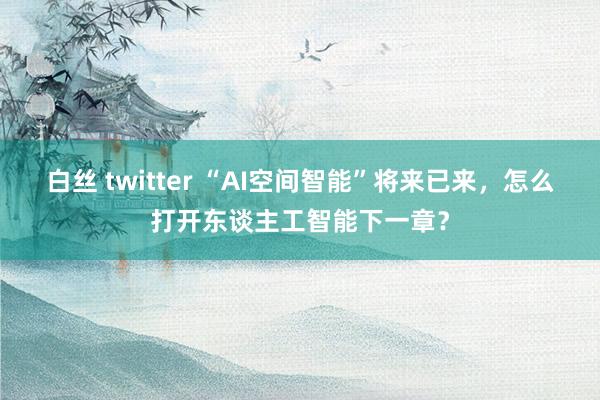 白丝 twitter “AI空间智能”将来已来，怎么打开东谈主工智能下一章？