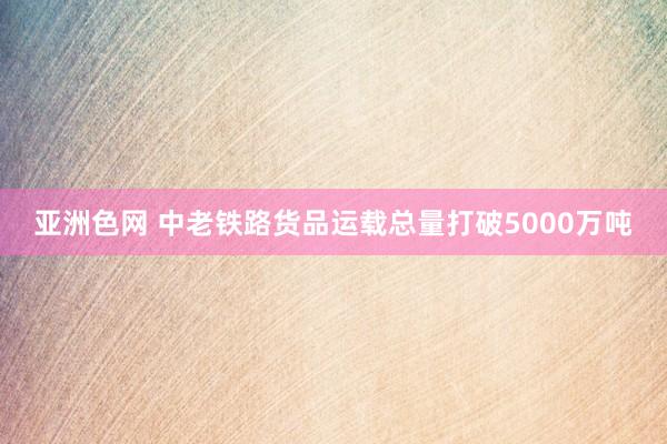 亚洲色网 中老铁路货品运载总量打破5000万吨