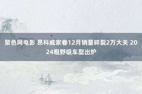 聚色网电影 昂科威家眷12月销量碎裂2万大关 2024粗野级车型出炉