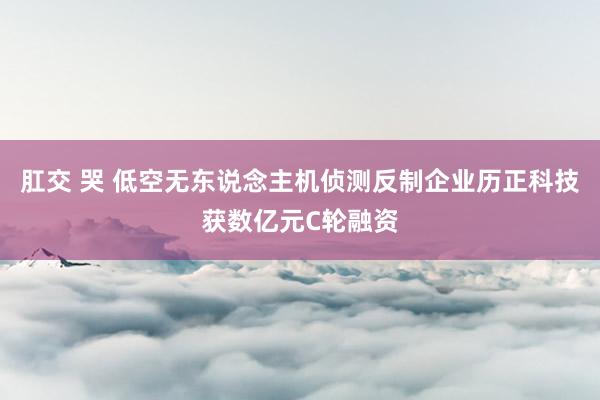 肛交 哭 低空无东说念主机侦测反制企业历正科技获数亿元C轮融资