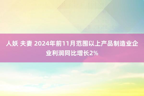 人妖 夫妻 2024年前11月范围以上产品制造业企业利润同比增长2%