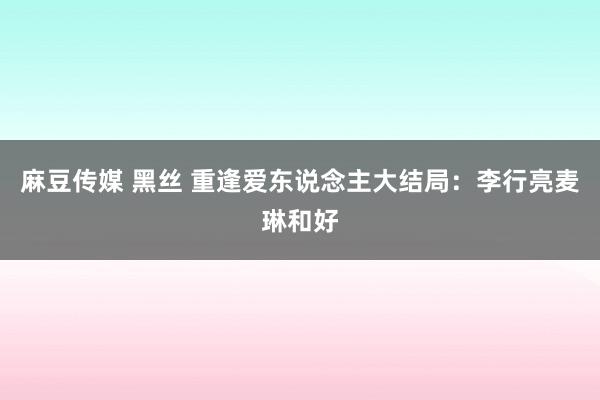 麻豆传媒 黑丝 重逢爱东说念主大结局：李行亮麦琳和好