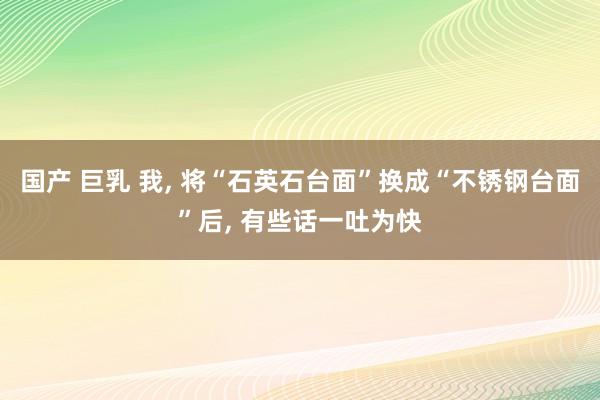 国产 巨乳 我， 将“石英石台面”换成“不锈钢台面”后， 有些话一吐为快