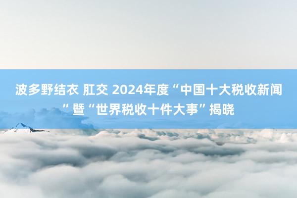 波多野结衣 肛交 2024年度“中国十大税收新闻”暨“世界税收十件大事”揭晓